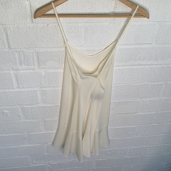 Nasty Gal White Ruffle Mini Criss Cross Back Mini Dress sz S - Picture 4 of 6